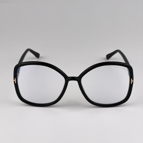 Tom Ford FT5845-B 001 BRAND NEW Eyeglasses Black Blue Block Butterfly Women - Picture 1 of 10